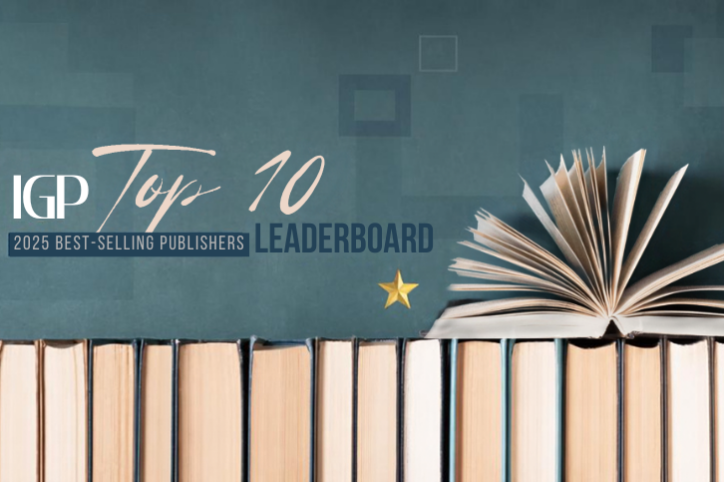 iG Publishing 2025-2026 年度十大暢銷出版社排行榜 (Top 10 Bestselling Publishers) 視覺圖，提供圖書館與學術機構頂尖的電子書館藏指標。